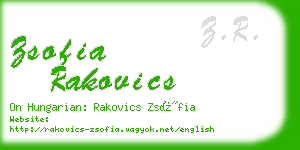 zsofia rakovics business card